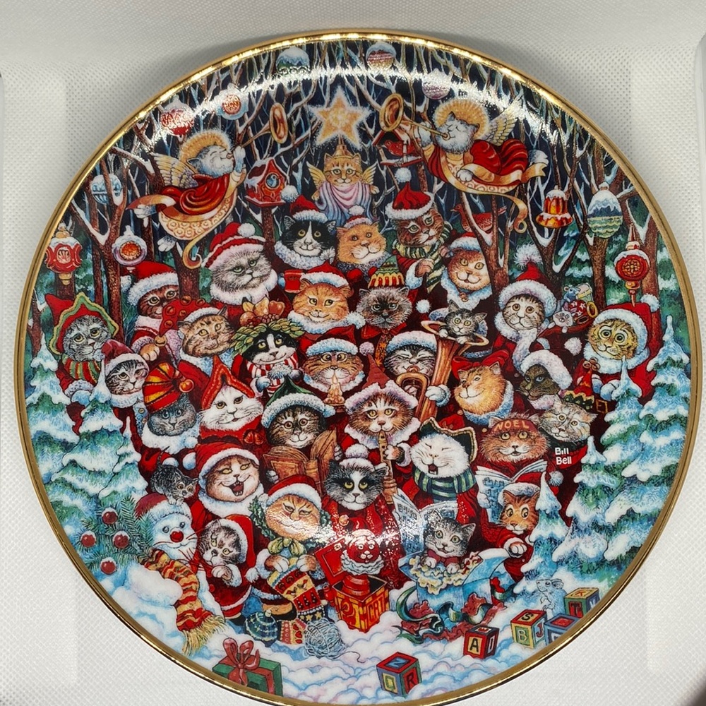 Franklin Mint Santa Claws Decorative Plate
